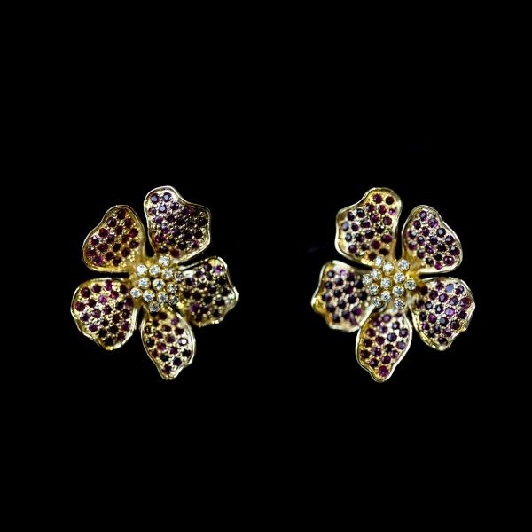 Ruby Azalea Earrings