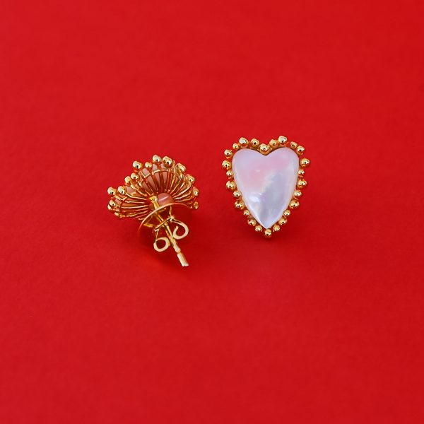 Pearl Heart Studs